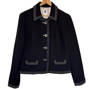 Gap Stylish  Wool Women’s Black￼ Jacket Size 6 Beautifully Textured Style￼